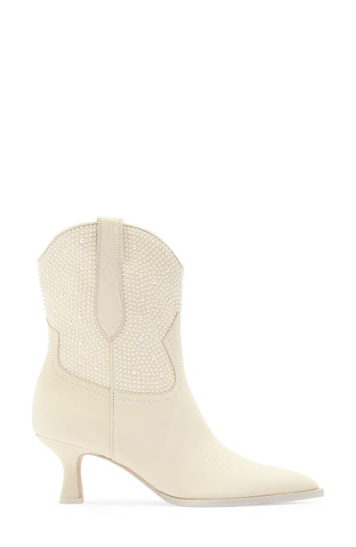 Dolce Vita Angel Pearl Pointed Toe Western Boot In Vanilla Pearl