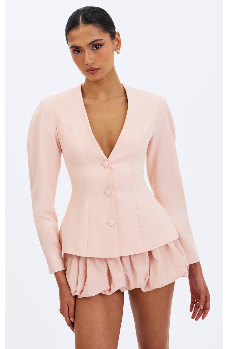 Miss Circle Savannah Peplum Blazer, Main, color, Tulip Pink
