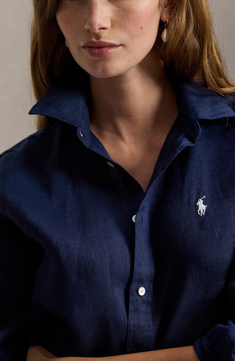 Polo Ralph Lauren Linen Shirt, Alternate, color, Newport Navy