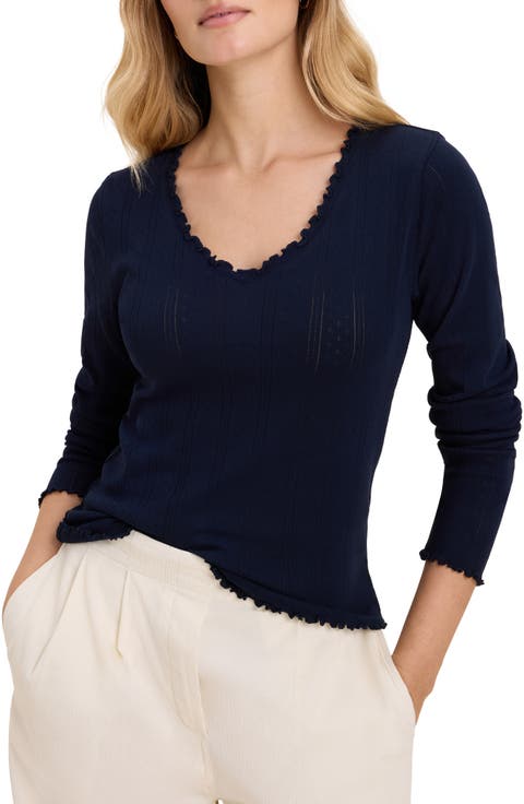 Cleo Cotton Pointelle Top