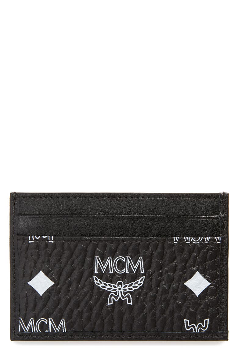Visetos Print Card Case, Main, color, WHITE/ BLACK