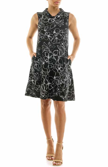 Nina Leonard Sleeveless Trapeze Dress