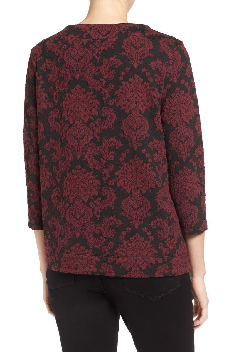 Halogen<sup>®</sup> Mock Neck Jacquard Sweatshirt, Alternate, color, 