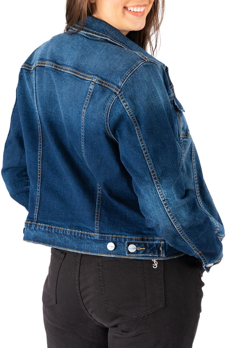 SLINK Jeans Denim Trucker Jacket, Alternate, color, Skylar