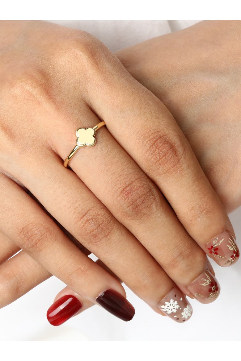 Clover Ring in 14K Gold, 8mm, Alternate, color, Yellow Gold