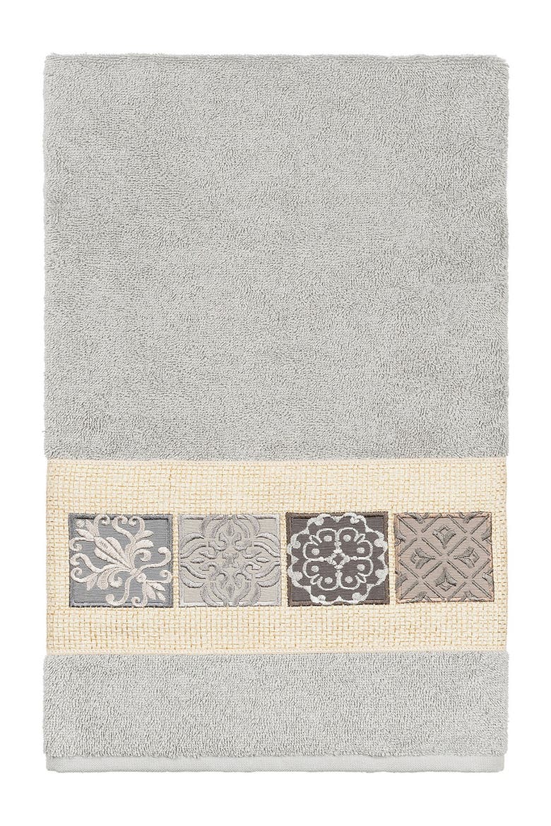 Vivian Embellished Bath Towel - Light Gray, Alternate, color, LIGHT GRAY