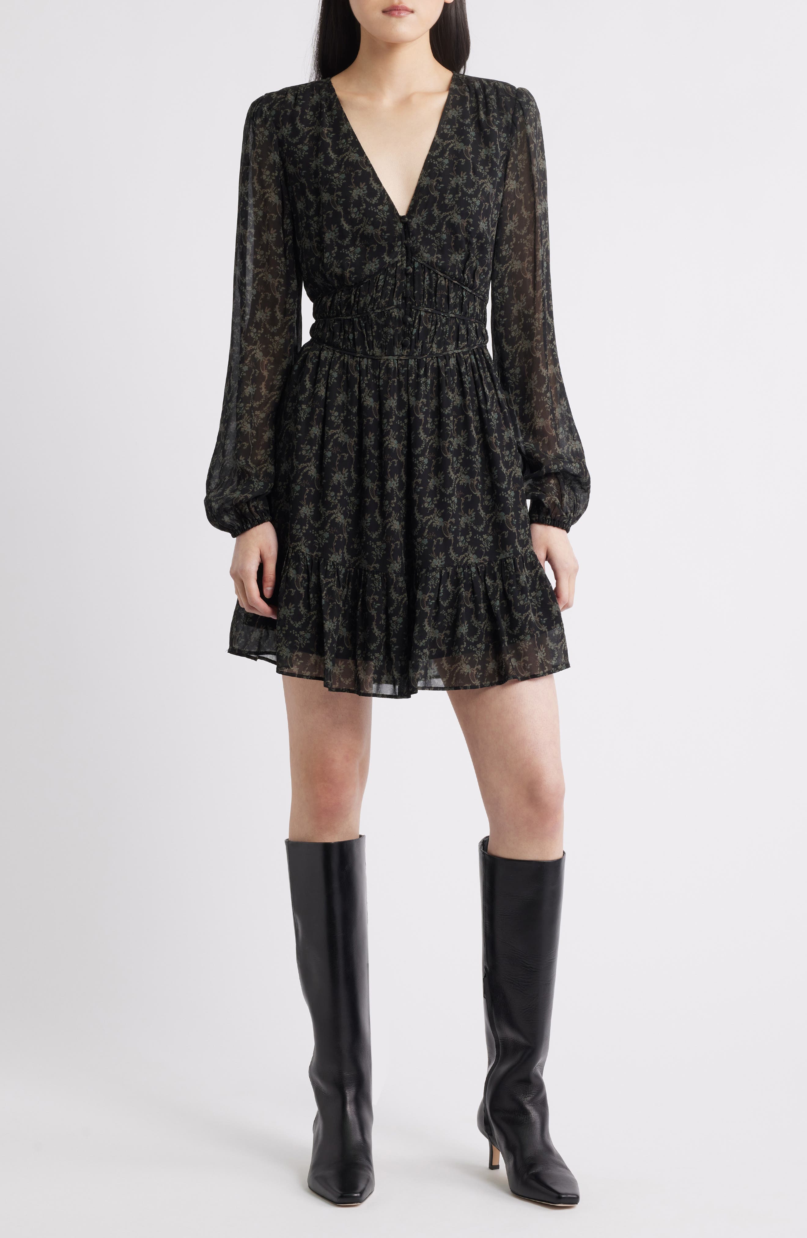 PAIGE Brasserie Long Sleeve Minidress