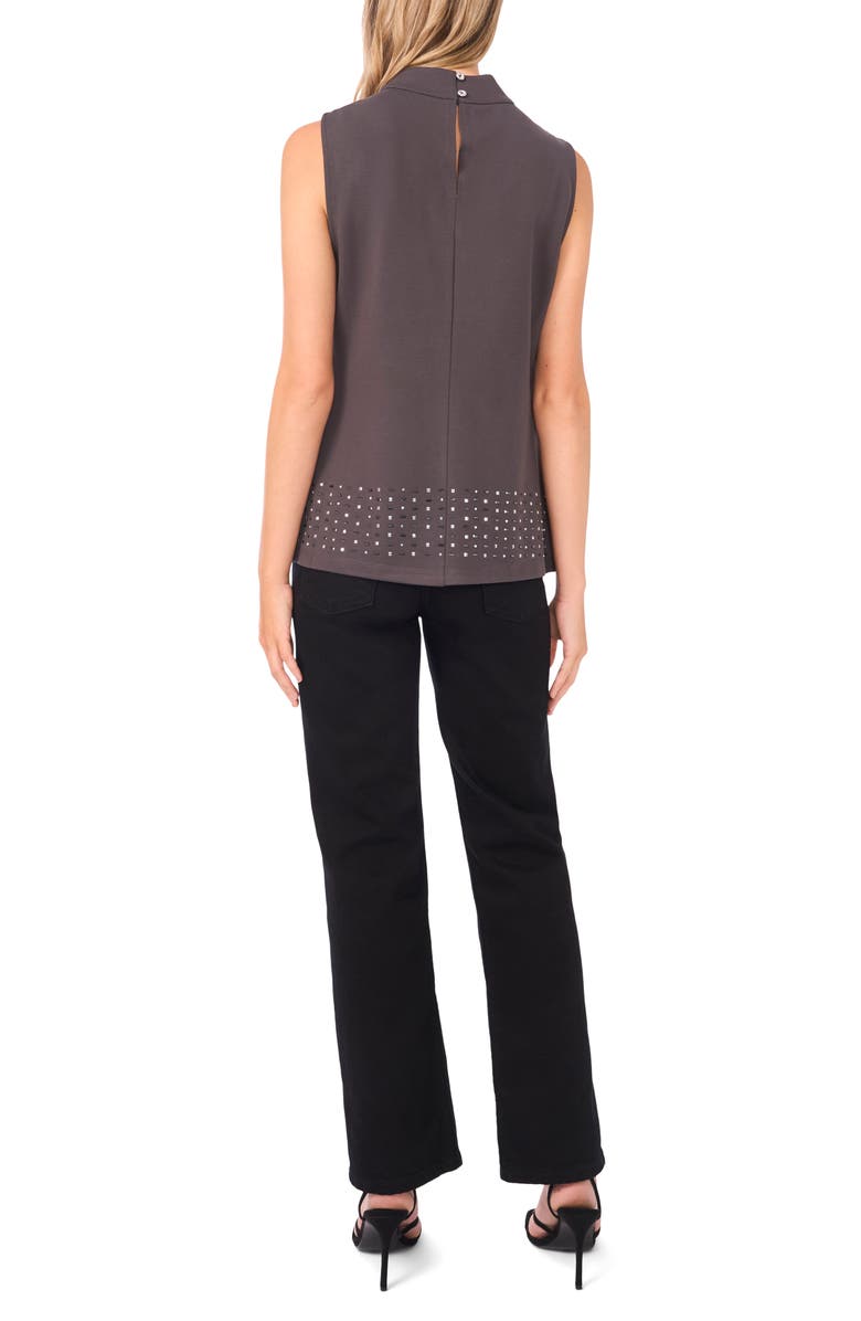 Vince Camuto Bead Detail Mock Neck Top, Alternate, color, Medium Heather Grey