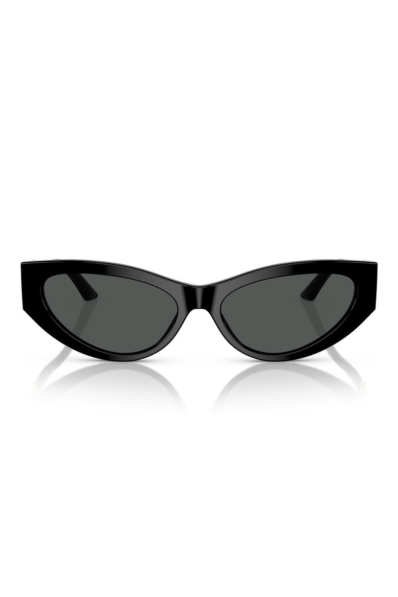 56mm Cat Eye Sunglasses, Main, color, BLACK