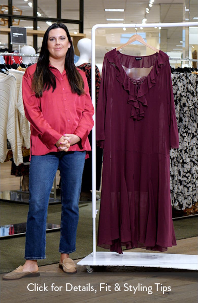 Vamp Ruffle Long Sleeve Maxi Dress, sales video thumbnail