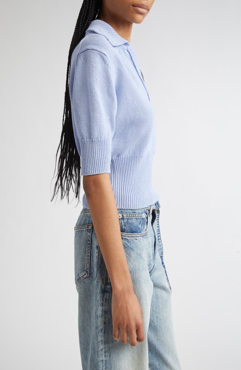 Proenza Schouler Reeve Polo Sweater, Alternate, color, Pale Blue