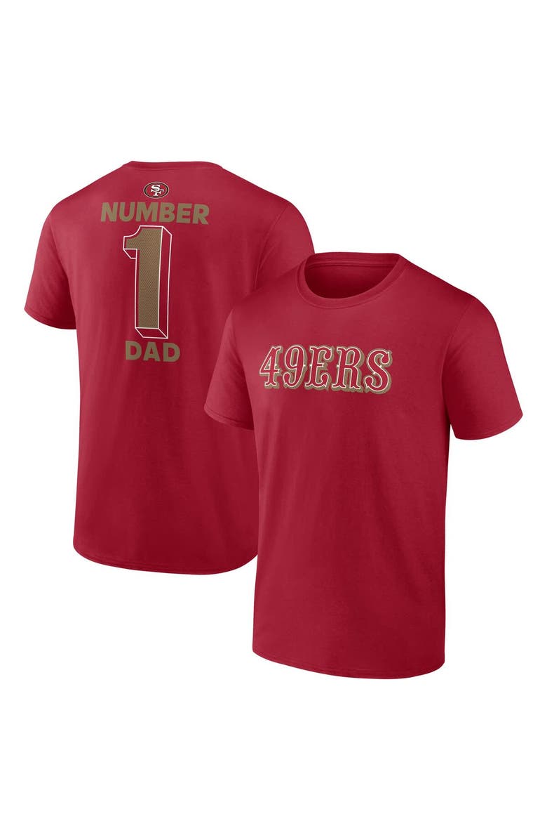 Logo Athletic Men's Logo Athletic Scarlet San Francisco 49ers #1 Dad Jersey T-Shirt, Main, color, Scarlet