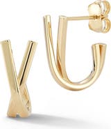 Ember Fine Jewelry 14K Gold X Hoop Earrings