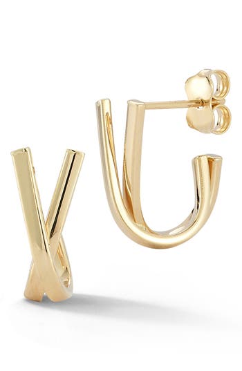 Ember Fine Jewelry 14k Gold X Hoop Earrings