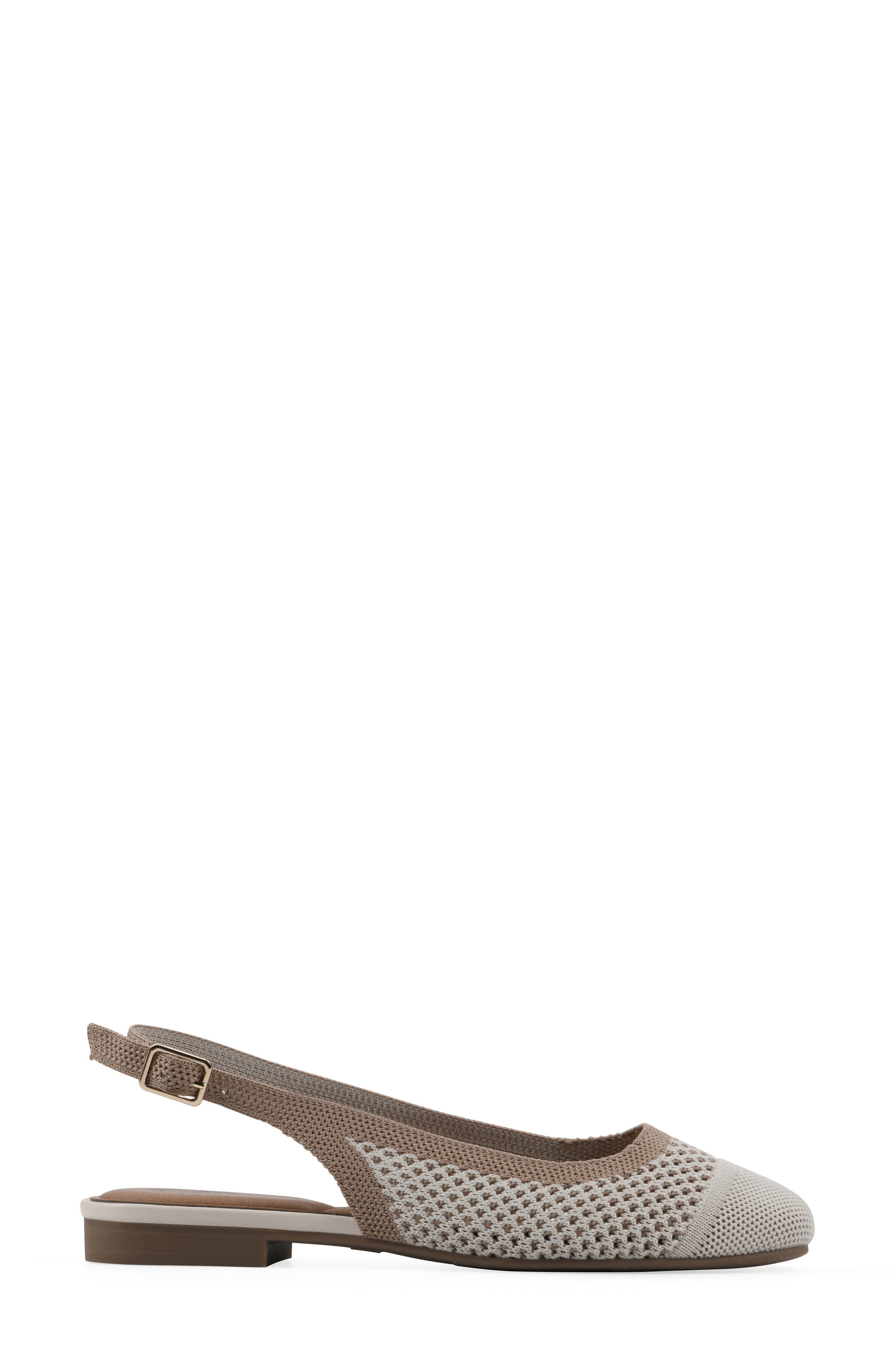 Bonie Slingback Flat, Alternate, color, CREAM/ TAN MULTI