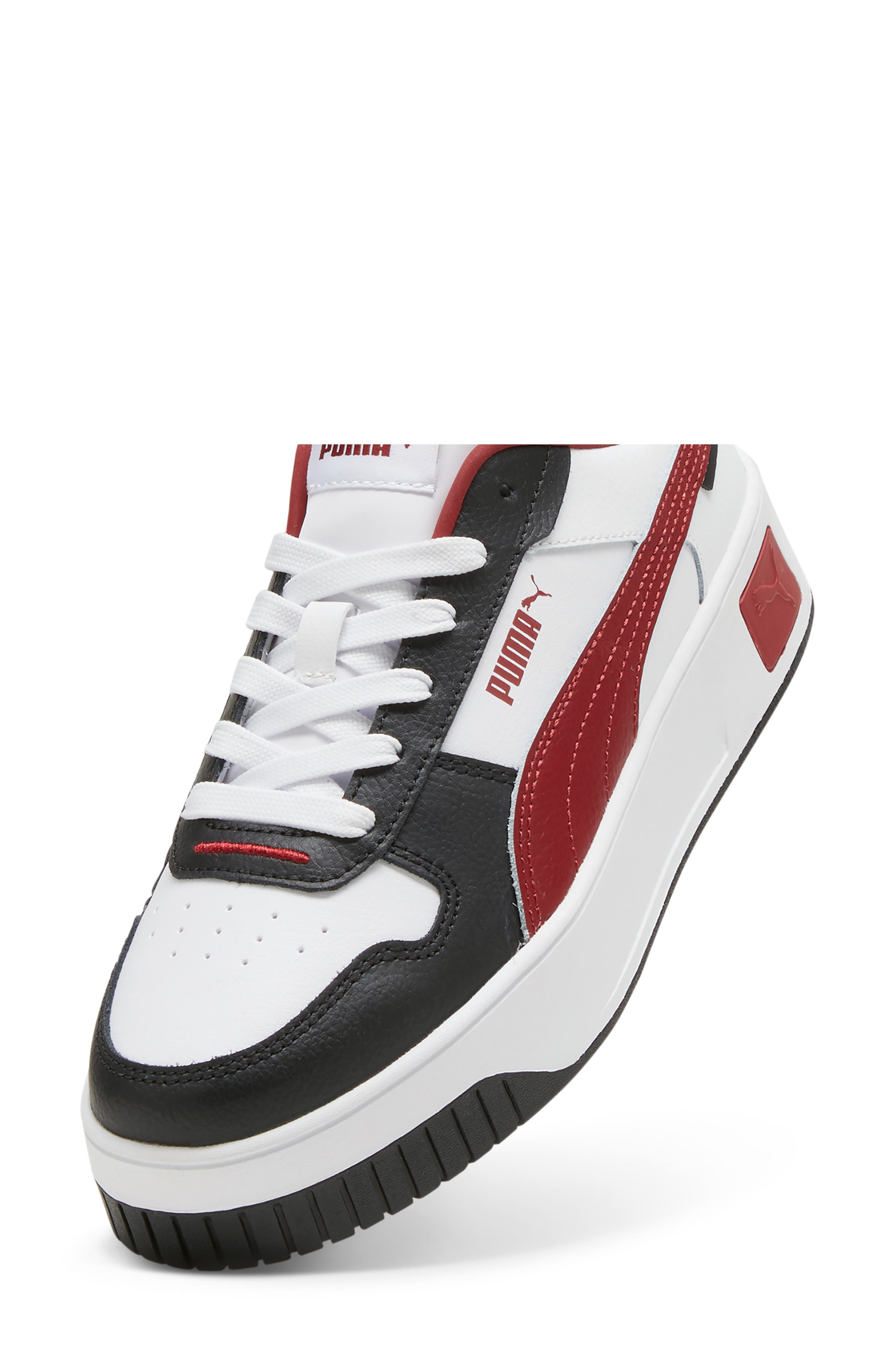 Carina Street Platform Sneaker, Alternate, color, PUMA WHITE-INTENSE RED- BLACK