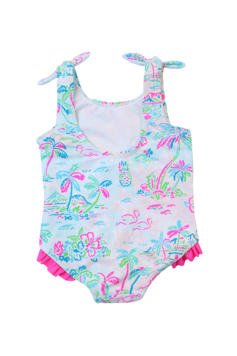Girls UPF50+ Tie Shoulder One Piece, Alternate, color, Tropical Resort