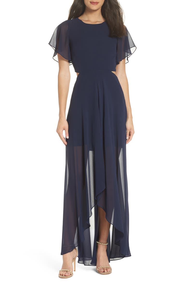 Cutout Maxi Dress, Main, color, NAVY