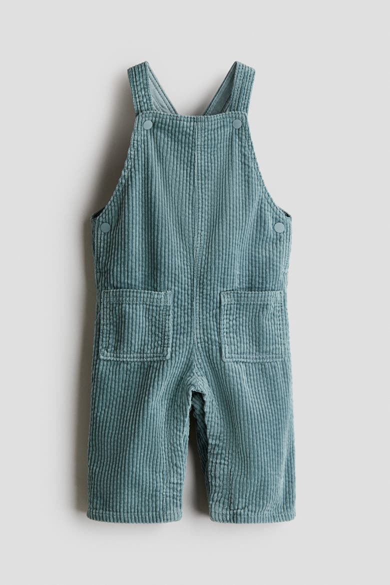 Corduroy Overalls, Alternate, color, Dusty turquoise
