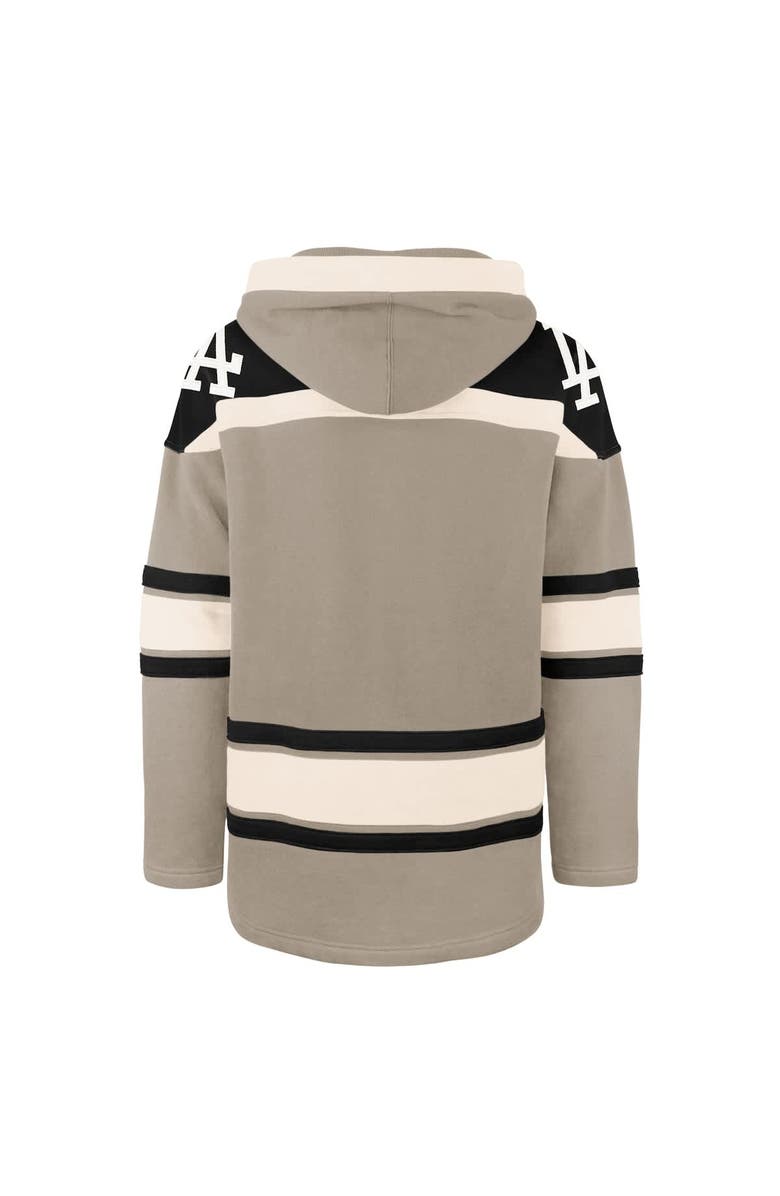 '47 Men's '47 Khaki Los Angeles Dodgers Superior Lacer Pullover Hoodie, Alternate, color,