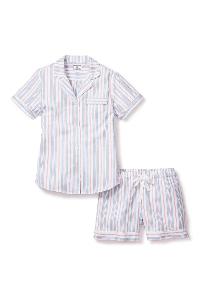 Vintage French Short Cotton Pajamas, Alternate, color, BLUE