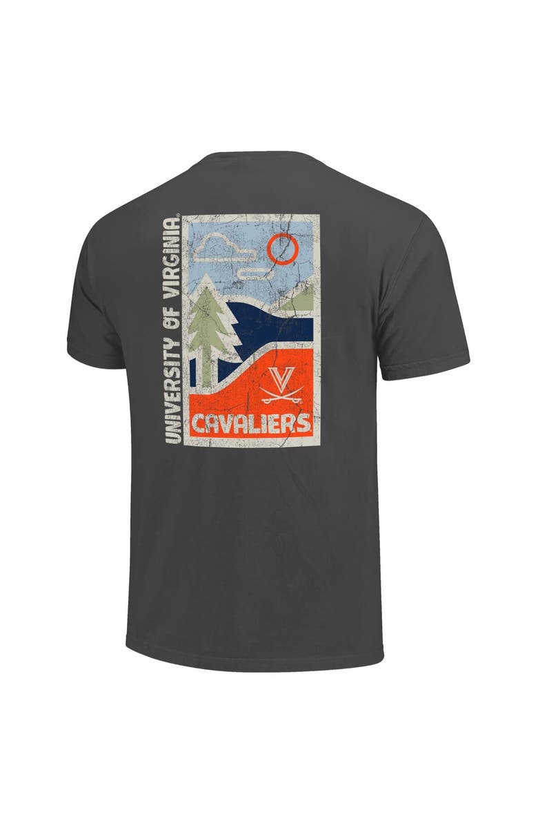 IMAGE ONE Men's  Graphite Virginia Cavaliers Comfort Colors Minimalist Distressed Vista T-Shirt, Alternate, color, 