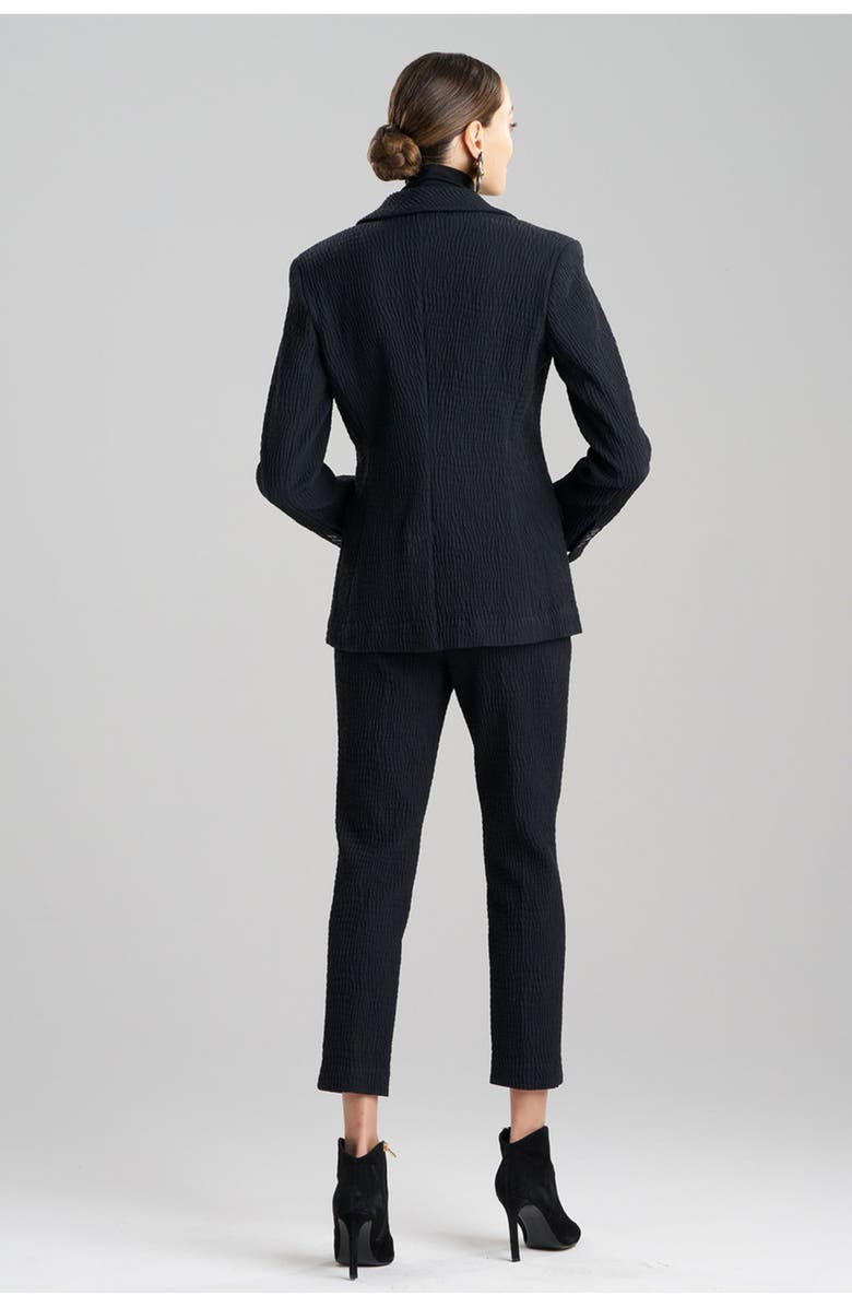 Natori Textured Cotton Jacquard Jacket, Alternate, color, Black