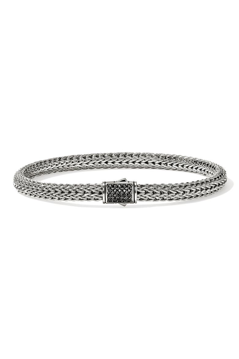 Icon Bracelet, Sterling Silver, Pavé, 5mm, Main, color, BLACK SAPPHIRE