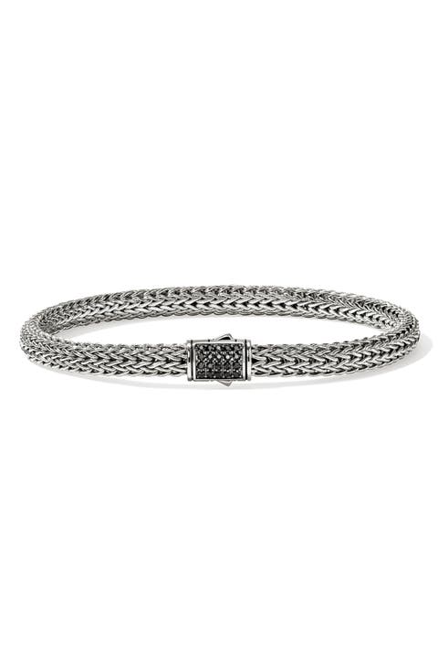 Icon Bracelet, Sterling Silver, Pavé, 5mm