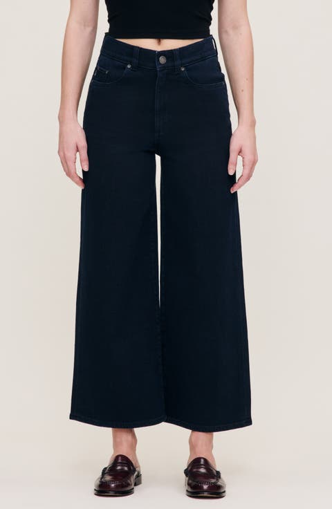 Hepburn High Waist Wide Leg Jeans (Flatiron) (Petite)