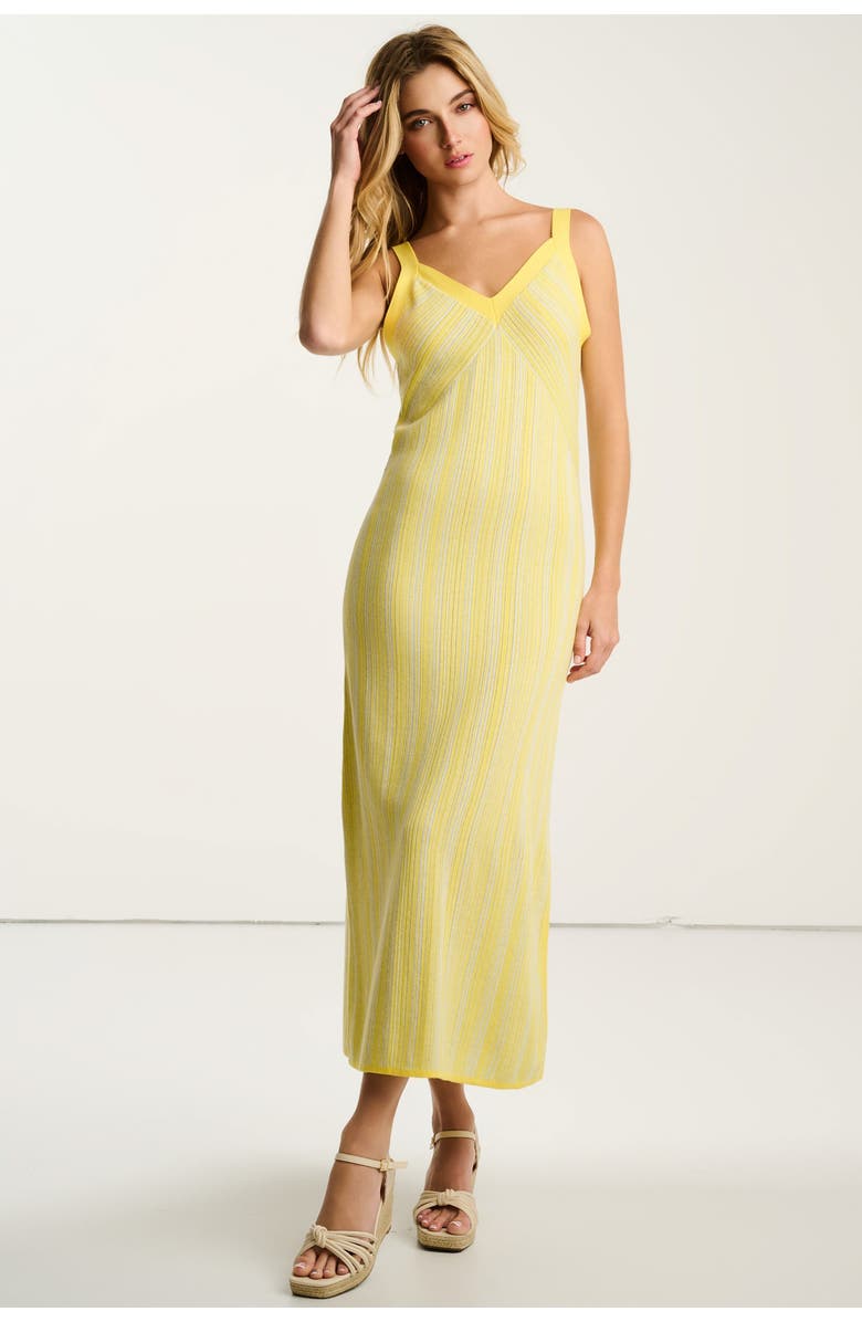 Lisa Todd Sun Kissed Cotton Knit Dress, Main, color, Butter Combo