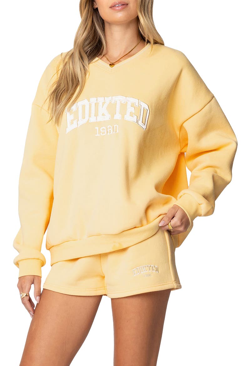 Logo Crewneck Sweatshirt, Main, color, YELLOW