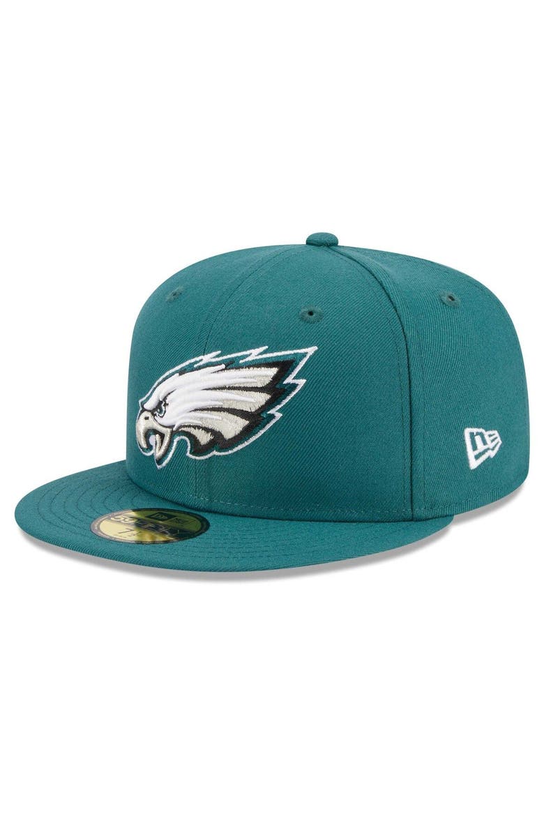 Men's New Era Midnight Green Philadelphia Eagles  Main Patch 59FIFTY Fitted Hat, Alternate, color, Green