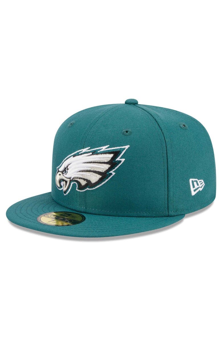 New Era Men's New Era Midnight Green Philadelphia Eagles  Main Patch 59FIFTY Fitted Hat, Alternate, color, Green