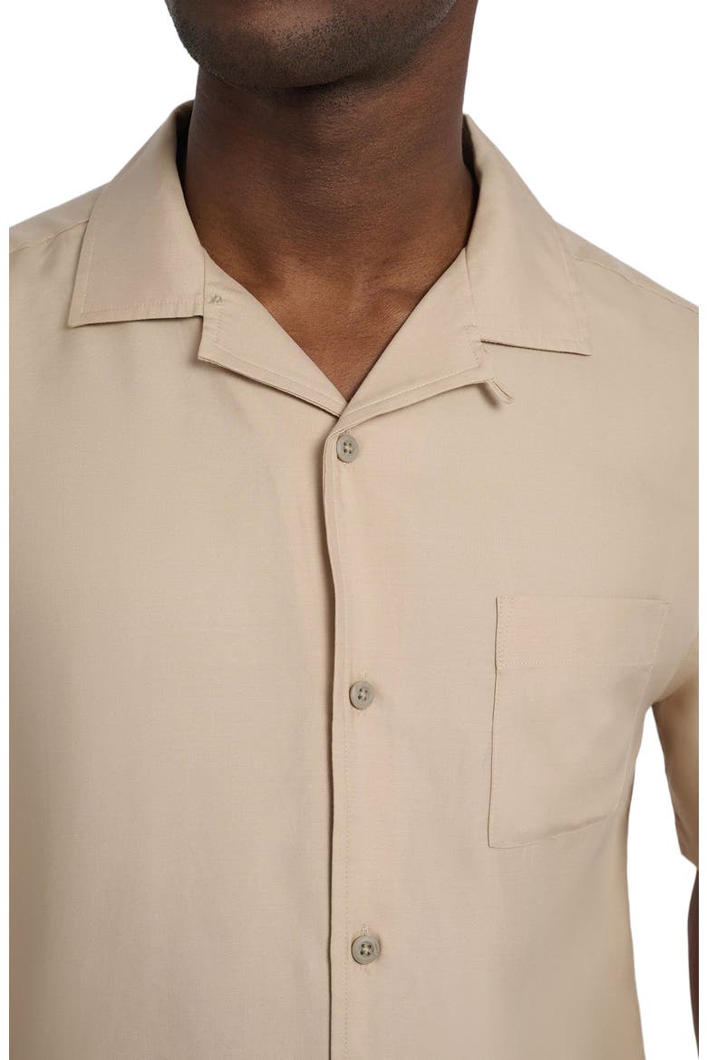 Tencel Vacation Short Sleeve Shirt, Alternate, color, TAN