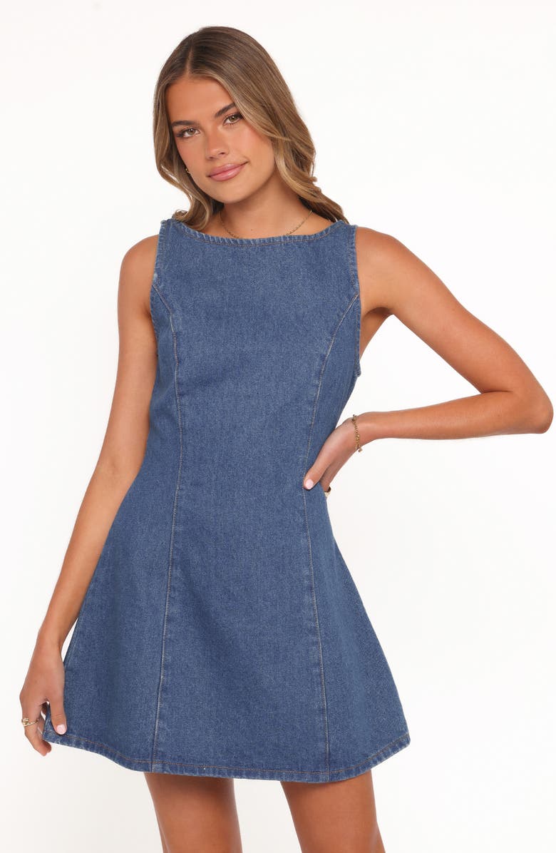 Petal & Pup Katina Denim Fit & Flare Minidress, Alternate, color, Denim