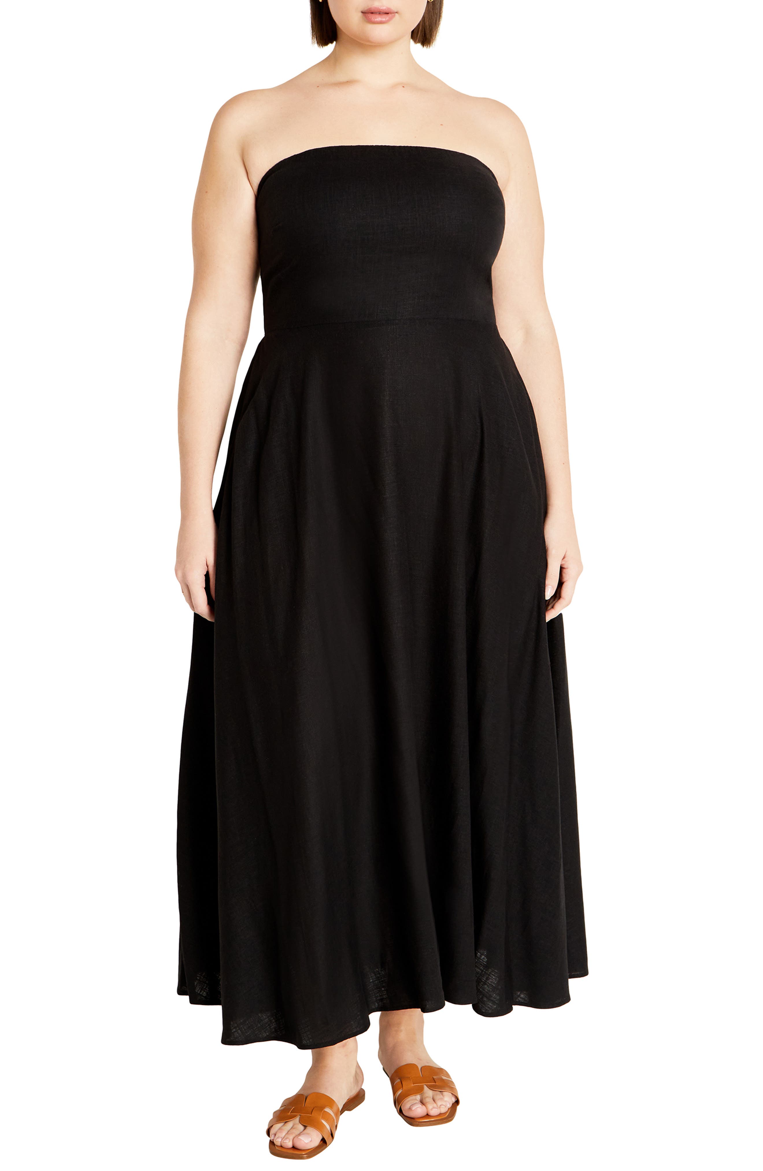 City Chic Simone Strapless Maxi Sundress