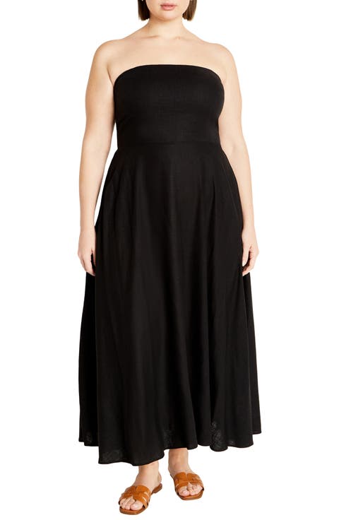 Simone Strapless Maxi Sundress (Plus)