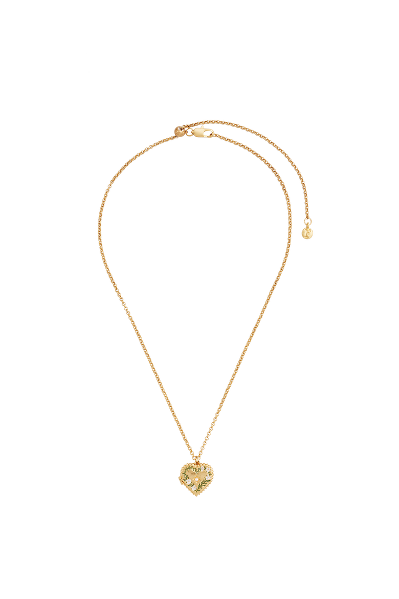 Jasmine Heart Locket Necklace, Alternate, color, Gold