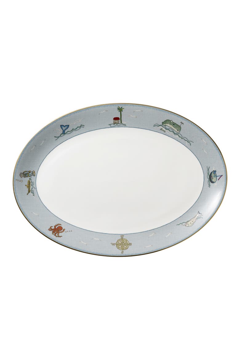 Sailor's Farewell Oval Platter, Main, color, GREY