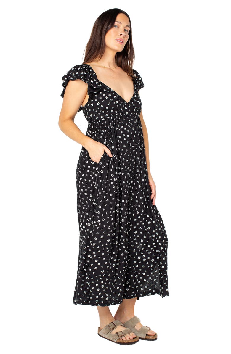 Roxy Bohemian Nights Floral Maxi Dress, Alternate, color, Anthracite