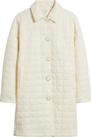 CeCe Boucle Quilted Longline Jacket