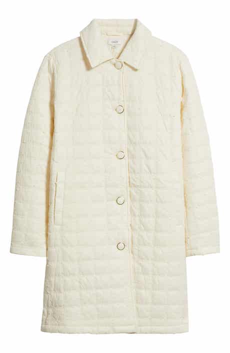 CeCe Boucle Quilted Longline Jacket