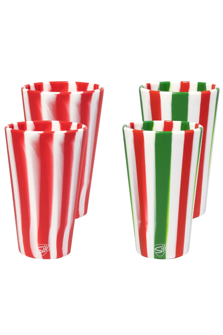 Silicone 16oz Pint Glasses 4 Pk, Main, color, Multicolored