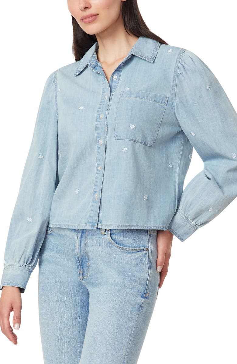 Kensie Puff Shoulder Denim Jacket, Alternate, color, Lismore