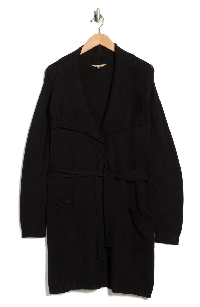 NYDJ Sweater Wrap Coat, Main, color, Black