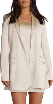 Favorite Daughter The Break Up Stretch Satin Blazer