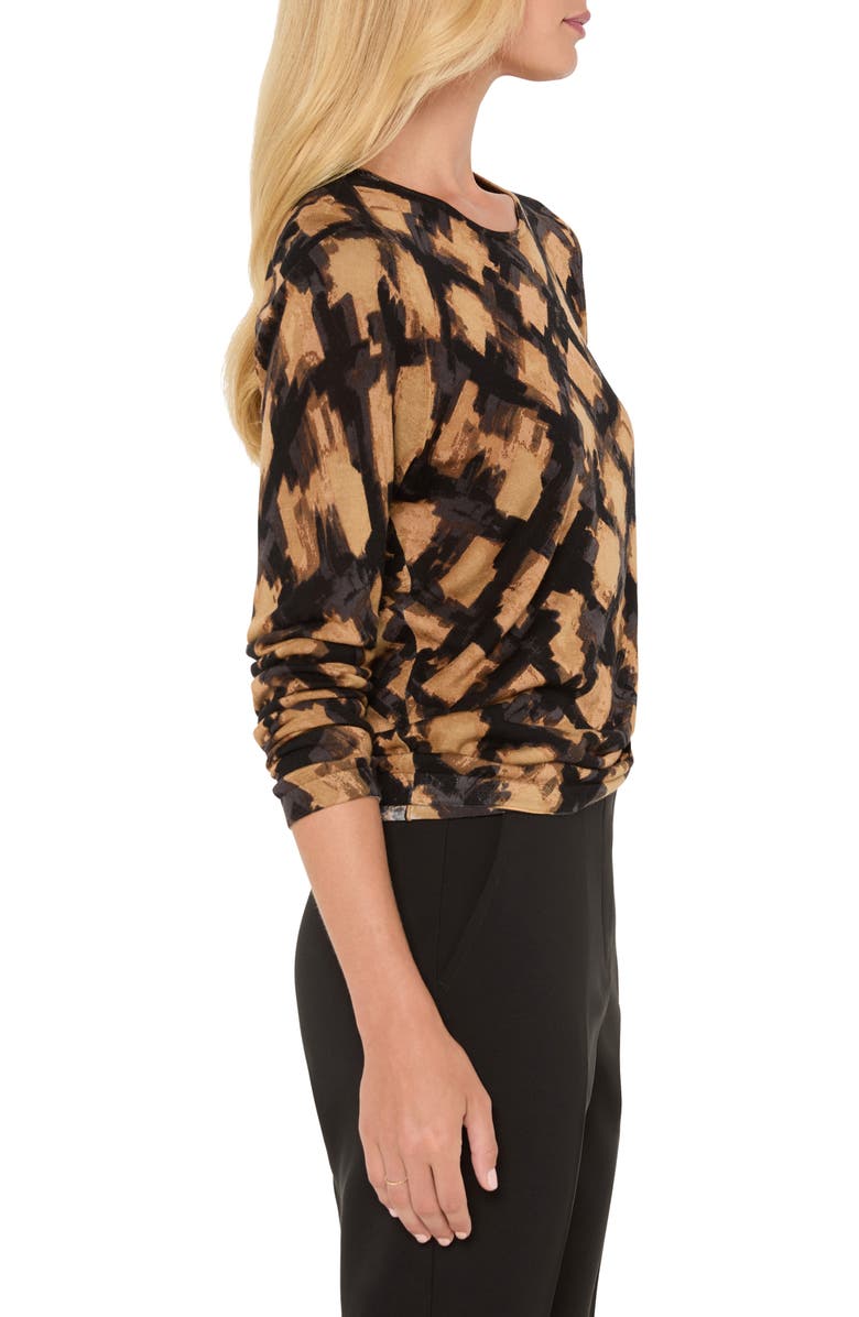 NIC+ZOE Glowy Check Cotton Blend Sweater, Alternate, color, Neutral Multi