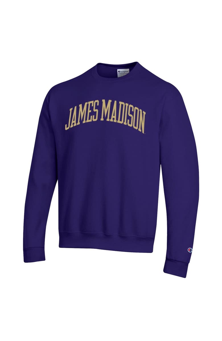 Champion Men's Champion Purple James Madison Dukes Basic Arch Fleece Pullover Sweatshirt, Alternate, color, Purple