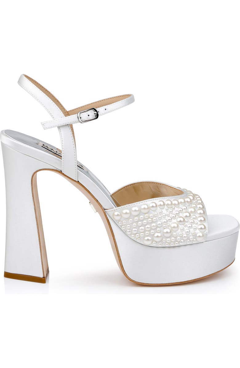 BADGLEY MISCHKA Bryleigh Ankle Strap Platform Sandal, Alternate, color, Whitesatin